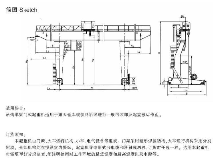  MGD型5-32、5噸單梁吊鉤門式起重機(jī)